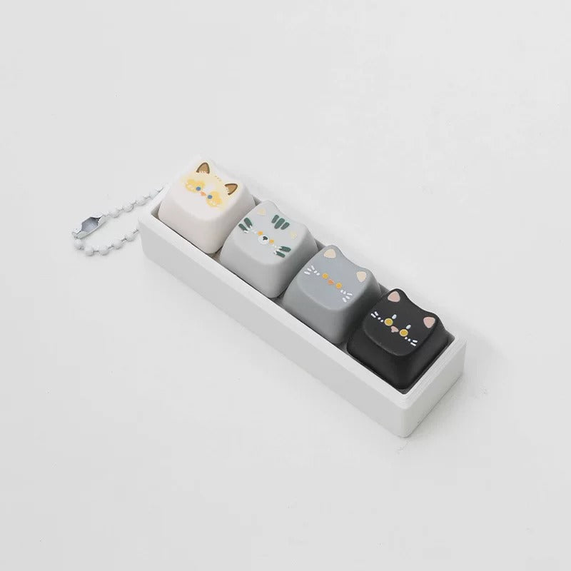 Cute cat switch tester, keycap keychain, cat themed keycap switch mechanical keyboard creative peripheral cultural products.