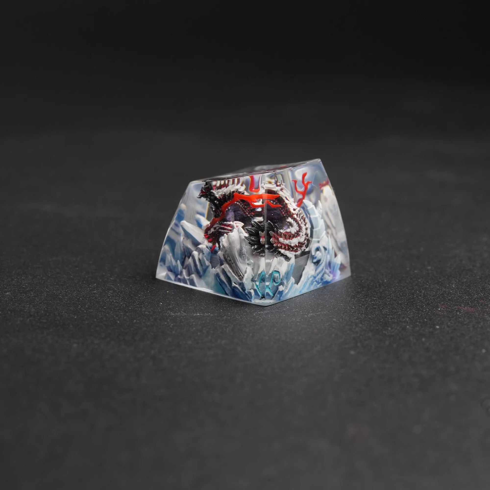 Monster Hunter, Zinogre, 1U Crystal Resin molded personalized keycaps, handcrafted keycaps decorated by artisans