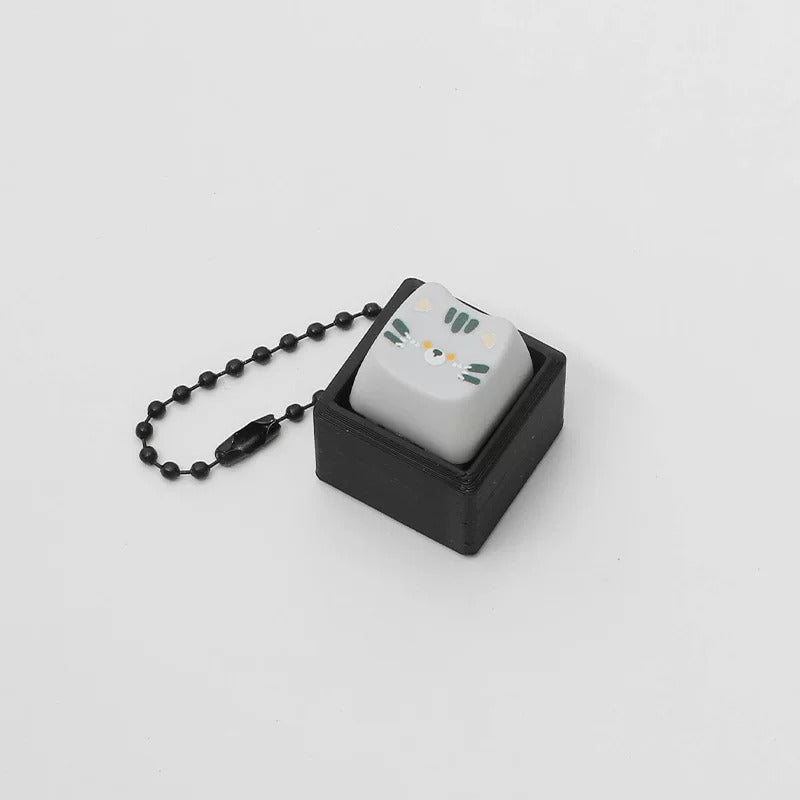 Cute cat switch tester, keycap keychain, cat themed keycap switch mechanical keyboard creative peripheral cultural products.