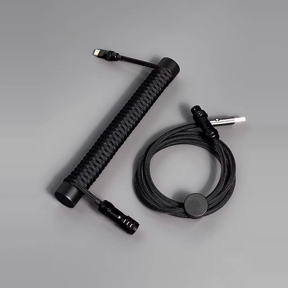 Customized mechanical keyboard cable, spiral aviation plug cable, USB TypeC interface, manual data cable