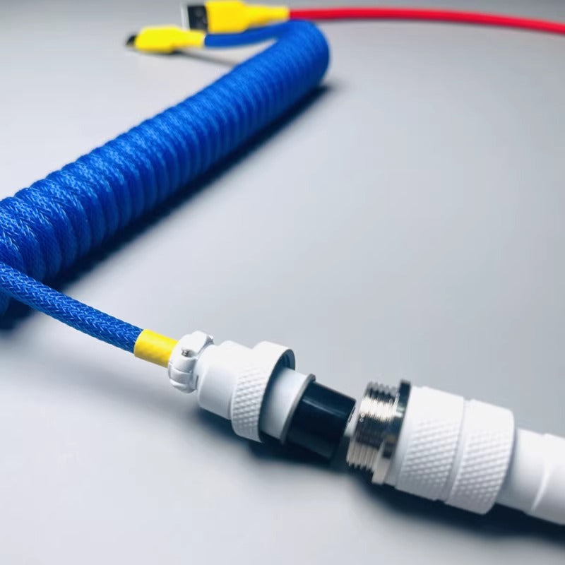 Gundam color manual spiral data cable, customized mechanical keyboard data cable Type-C plug