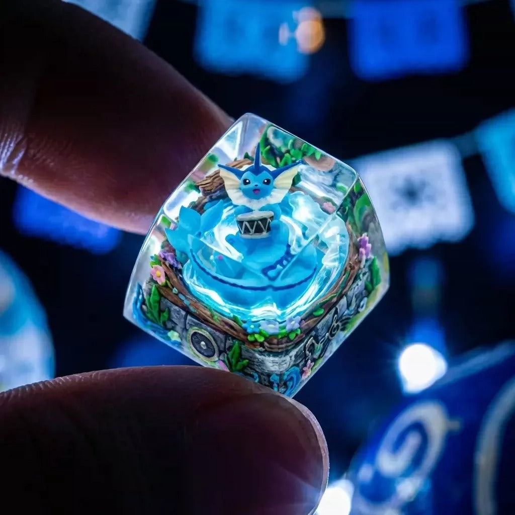 Pok é mon, Eevee series, Crystal Resin Personalized Keycaps, Anime Game Culture Creative Resin Keycaps, Mechanical Keyboard Art Decorative Keycaps