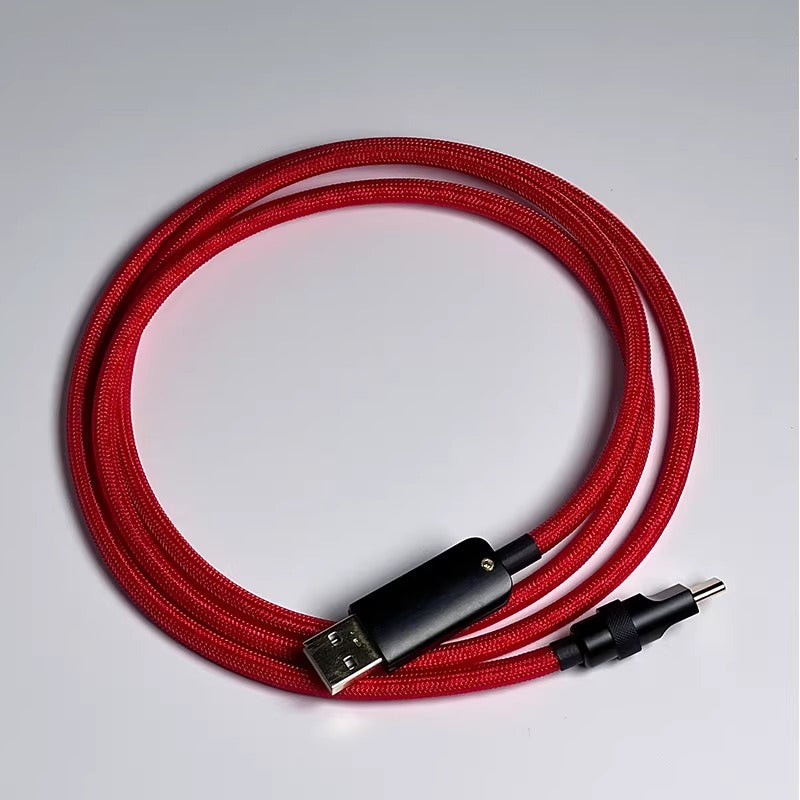 Customized mechanical keyboard data cable, pure hand woven wire, basic straight line design, USB TypeC interface