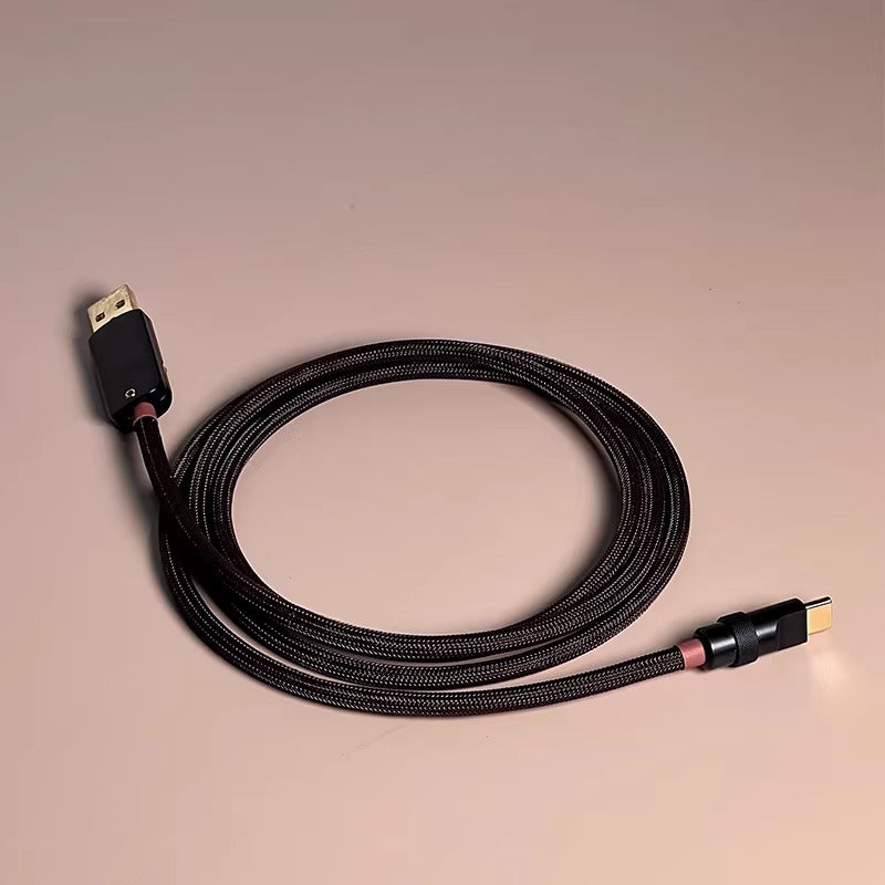 Customized mechanical keyboard data cable, pure hand woven wire, basic straight line design, USB TypeC interface