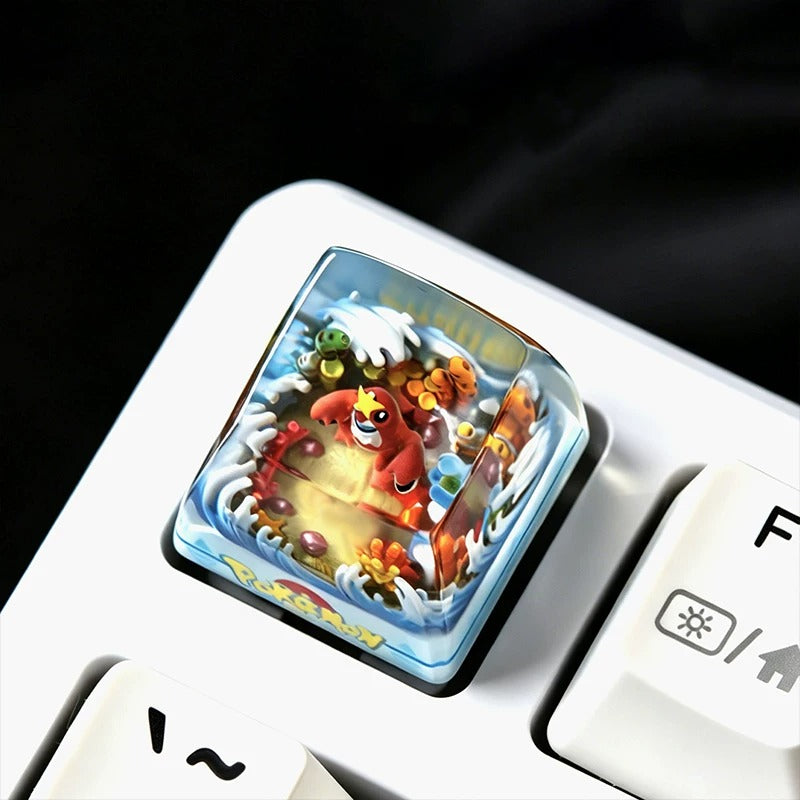 Pok é mon themed crystal dropper personalized keycaps, anime creative culture peripheral mechanical keyboard decorative keycaps