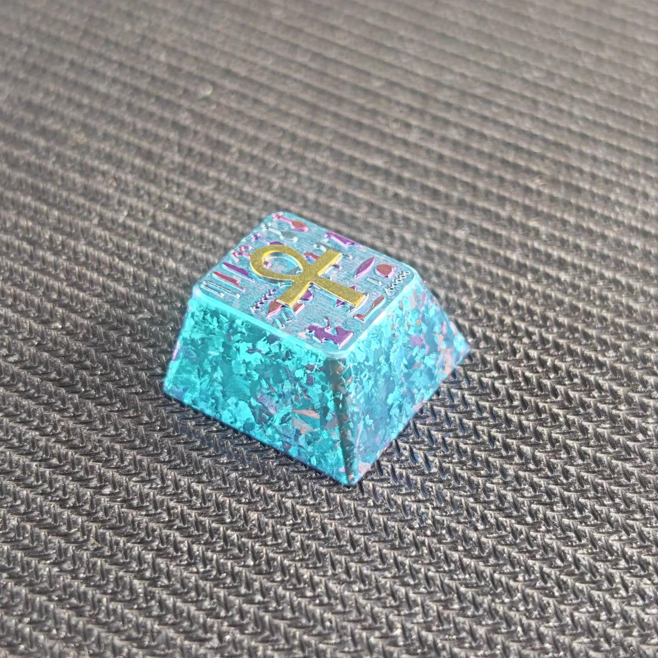 The symbol of life in ancient Egypt, Ankh/crux ansata, Titanium alloy personalized keycaps, titanium alloy rune decorative keycaps, mechanical keyboard metal keycaps