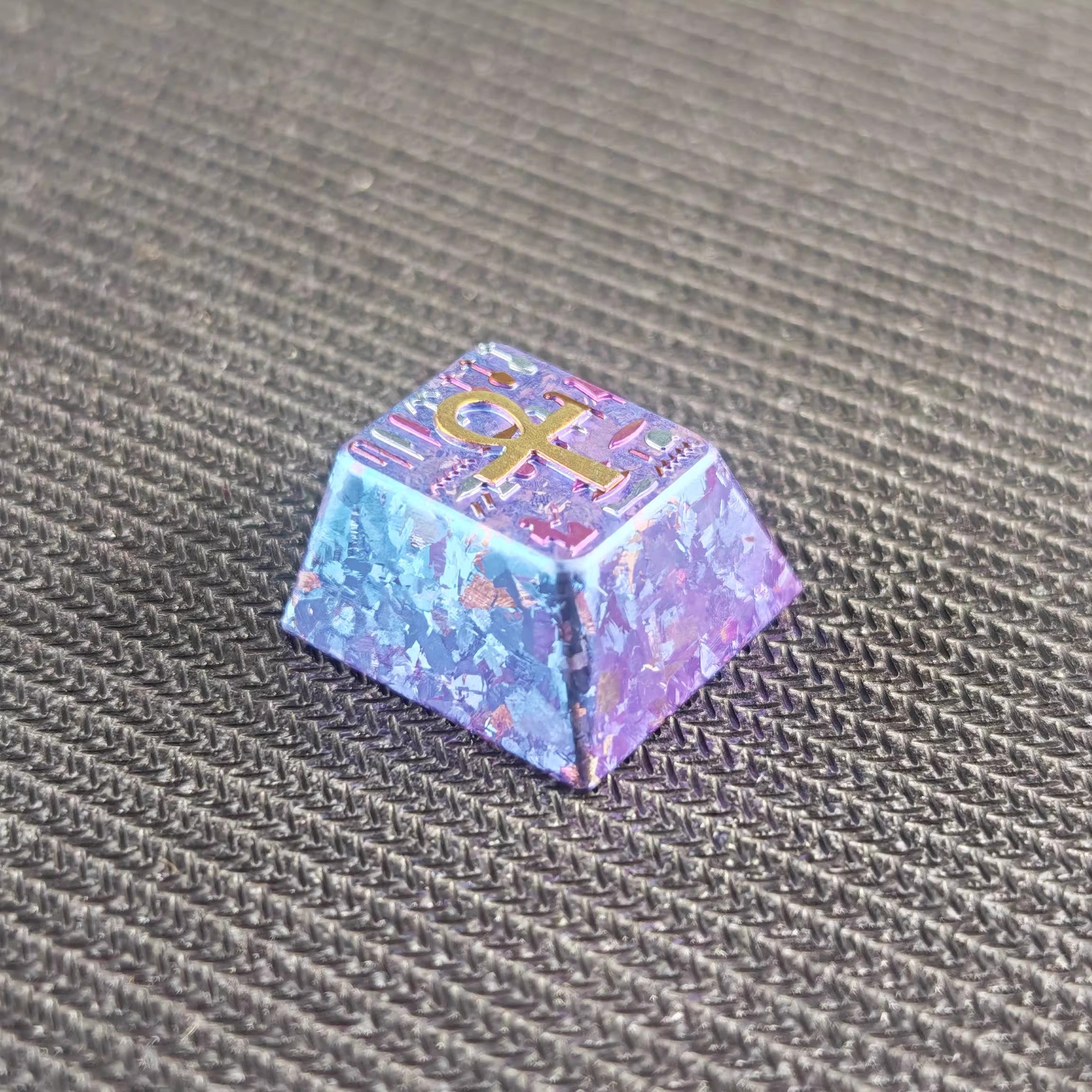 The symbol of life in ancient Egypt, Ankh/crux ansata, Titanium alloy personalized keycaps, titanium alloy rune decorative keycaps, mechanical keyboard metal keycaps
