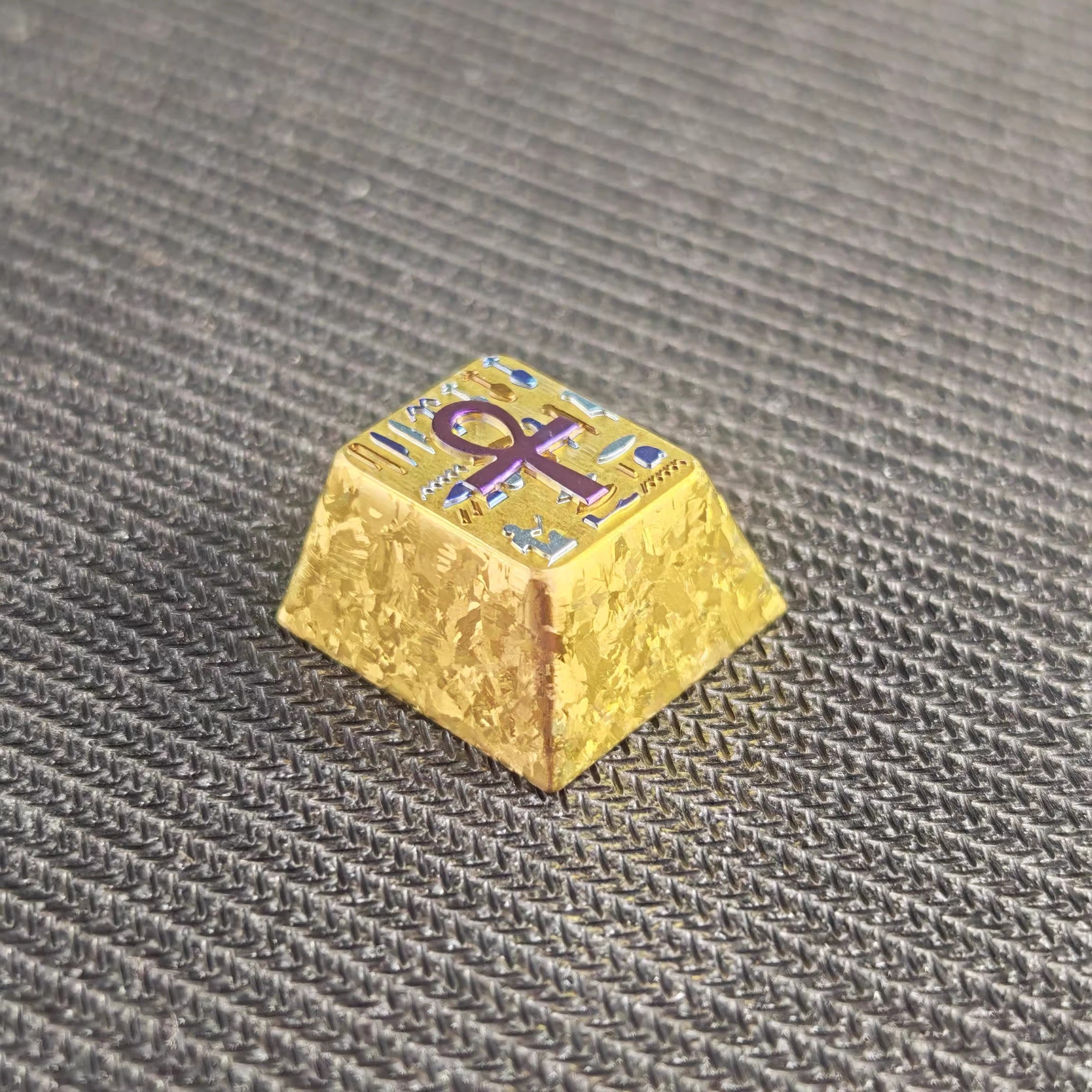 The symbol of life in ancient Egypt, Ankh/crux ansata, Titanium alloy personalized keycaps, titanium alloy rune decorative keycaps, mechanical keyboard metal keycaps