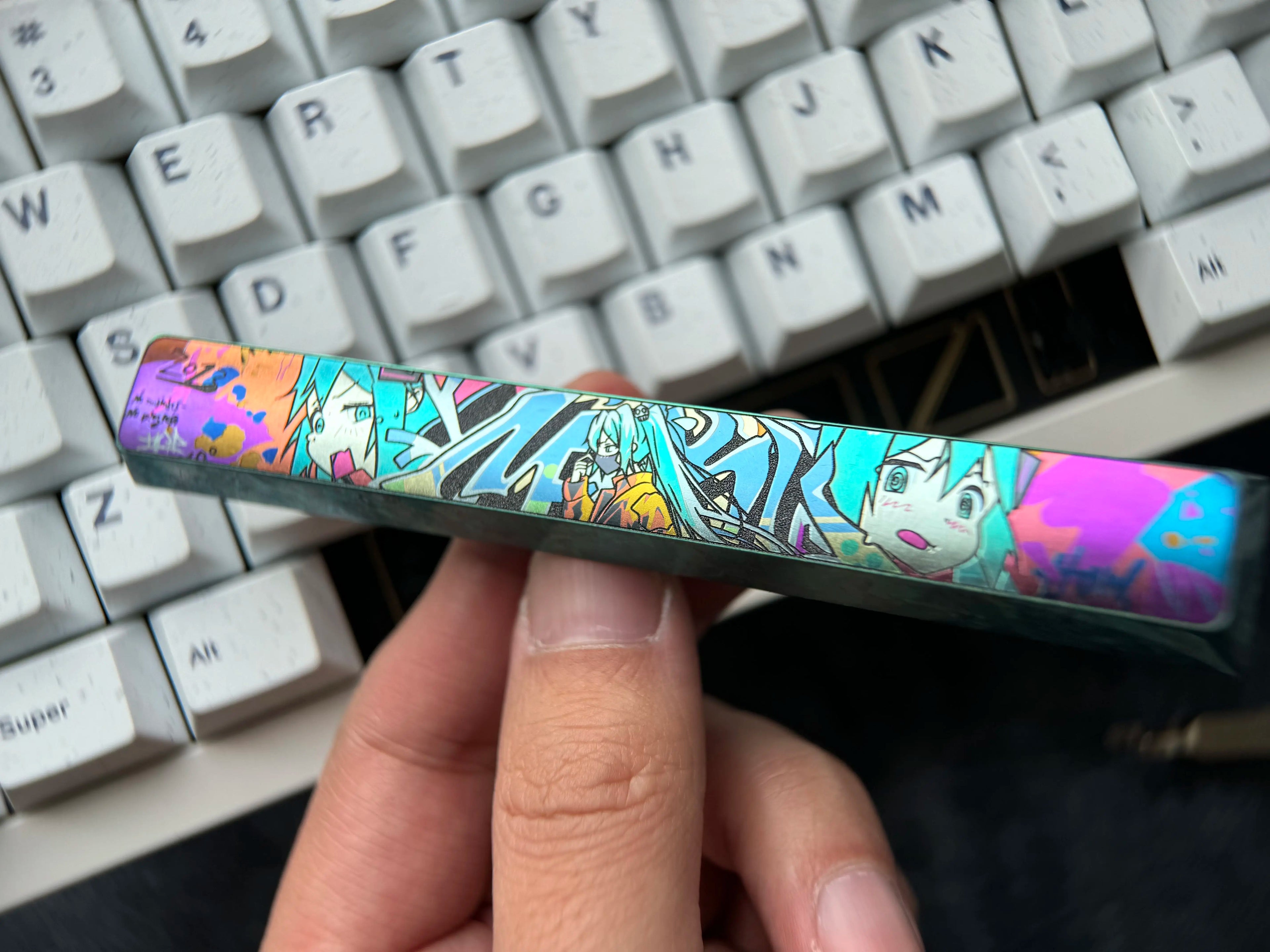 Titanium alloy anime theme space collection, 6.25U titanium alloy space keycaps, personalized decorative keycaps, mechanical keyboard replacement metal keycaps