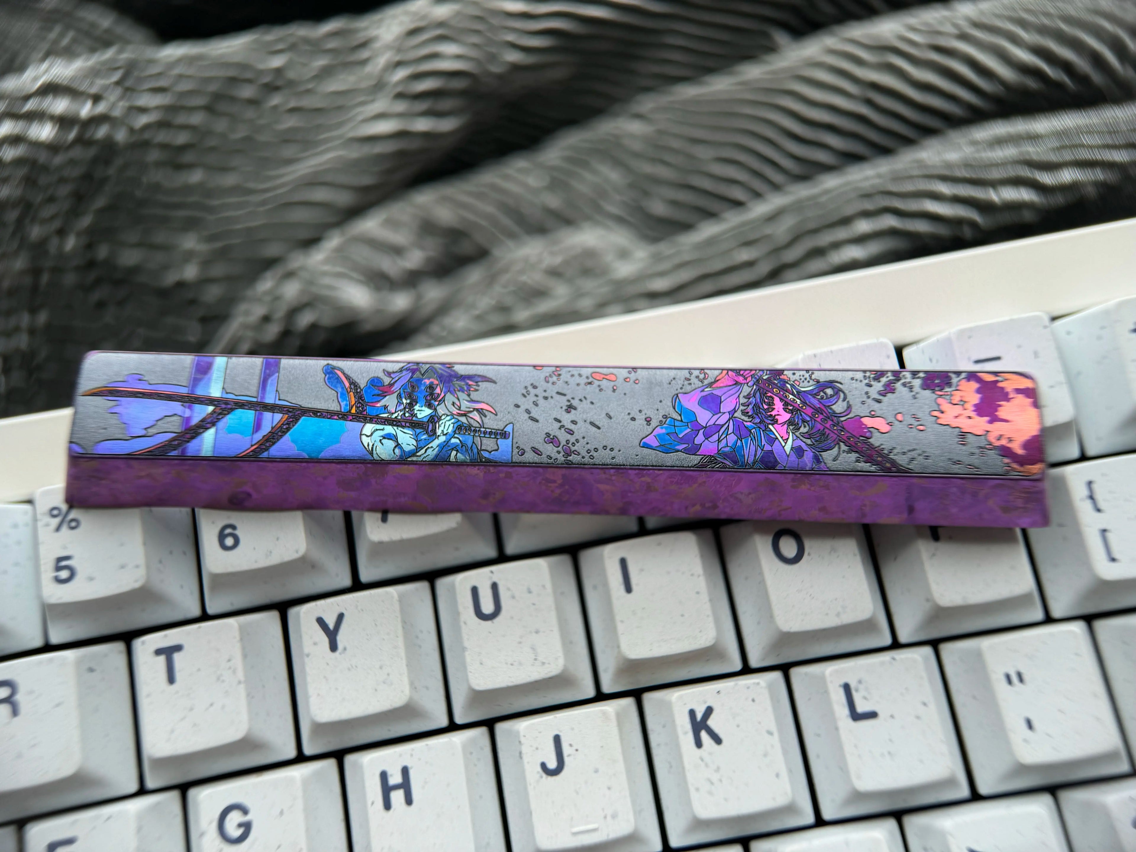 Titanium alloy anime theme space collection, 6.25U titanium alloy space keycaps, personalized decorative keycaps, mechanical keyboard replacement metal keycaps