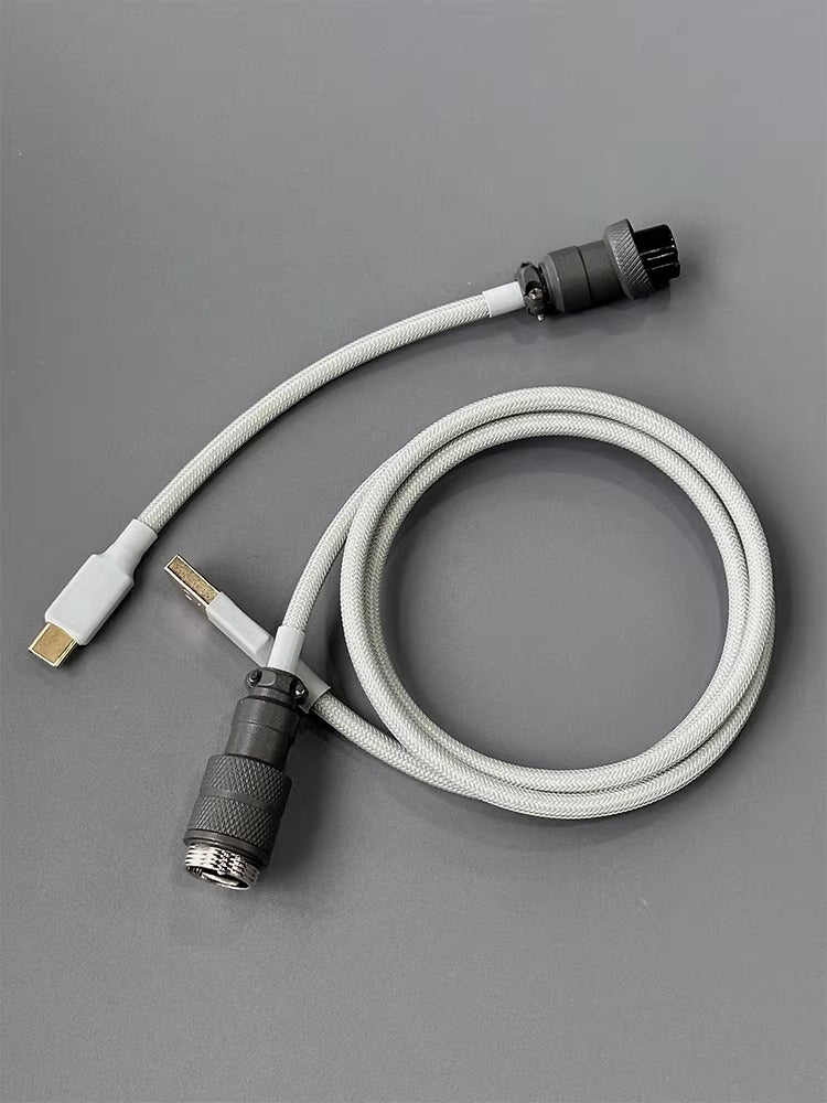 Customized mechanical keyboard manual data cable USB TypeC basic straight weaving aviation plug data link cable
