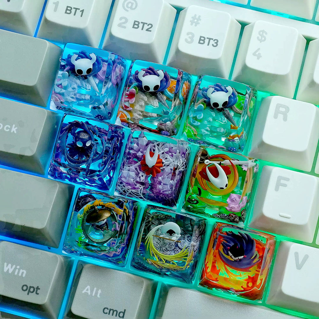 The Hollow Knight,Crystal drops of glue seals, resin personalized keycaps, anime game artisankeycaps