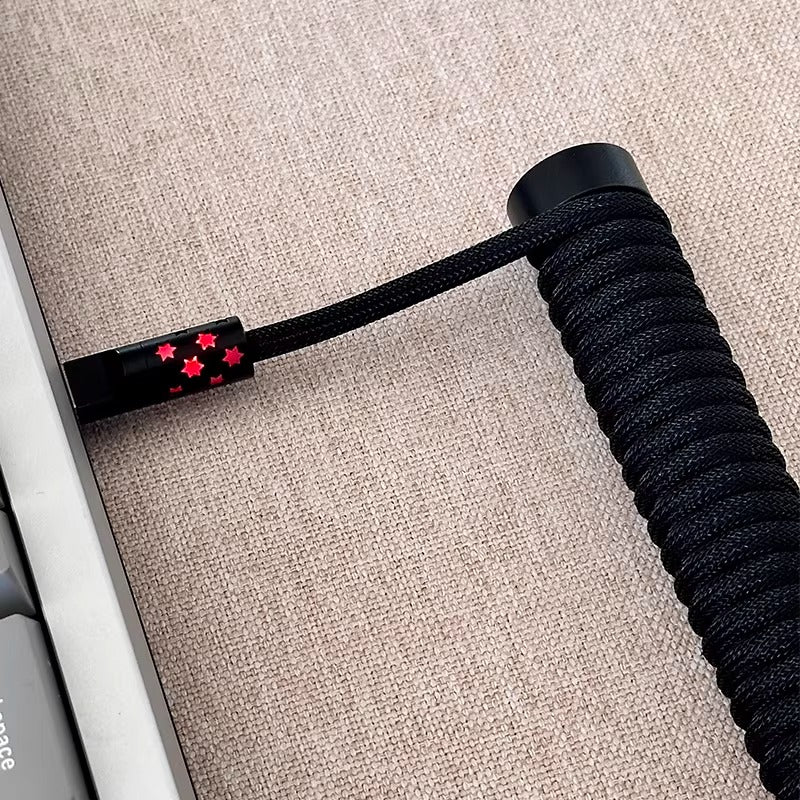 Handcrafted custom keyboard aviation plug data cable typec luminous star cable 8k return custom keyboard data cable