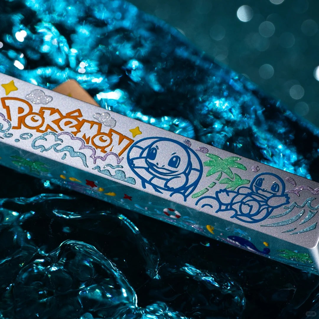 Pok é mon Series, Squirtle Theme, 6.25U Aluminum Spacebar Personalized Keycaps, Anime Game Culture Creative Cute Decorative Keycaps