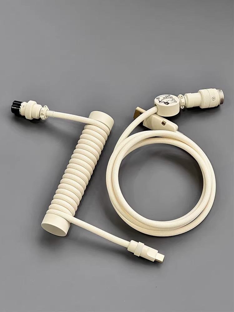 Baby short spiral custom keyboard aviation plug cable magnetic cable holder suitable for magnetic shaft 8K, mechanical keyboard manual customization data cable