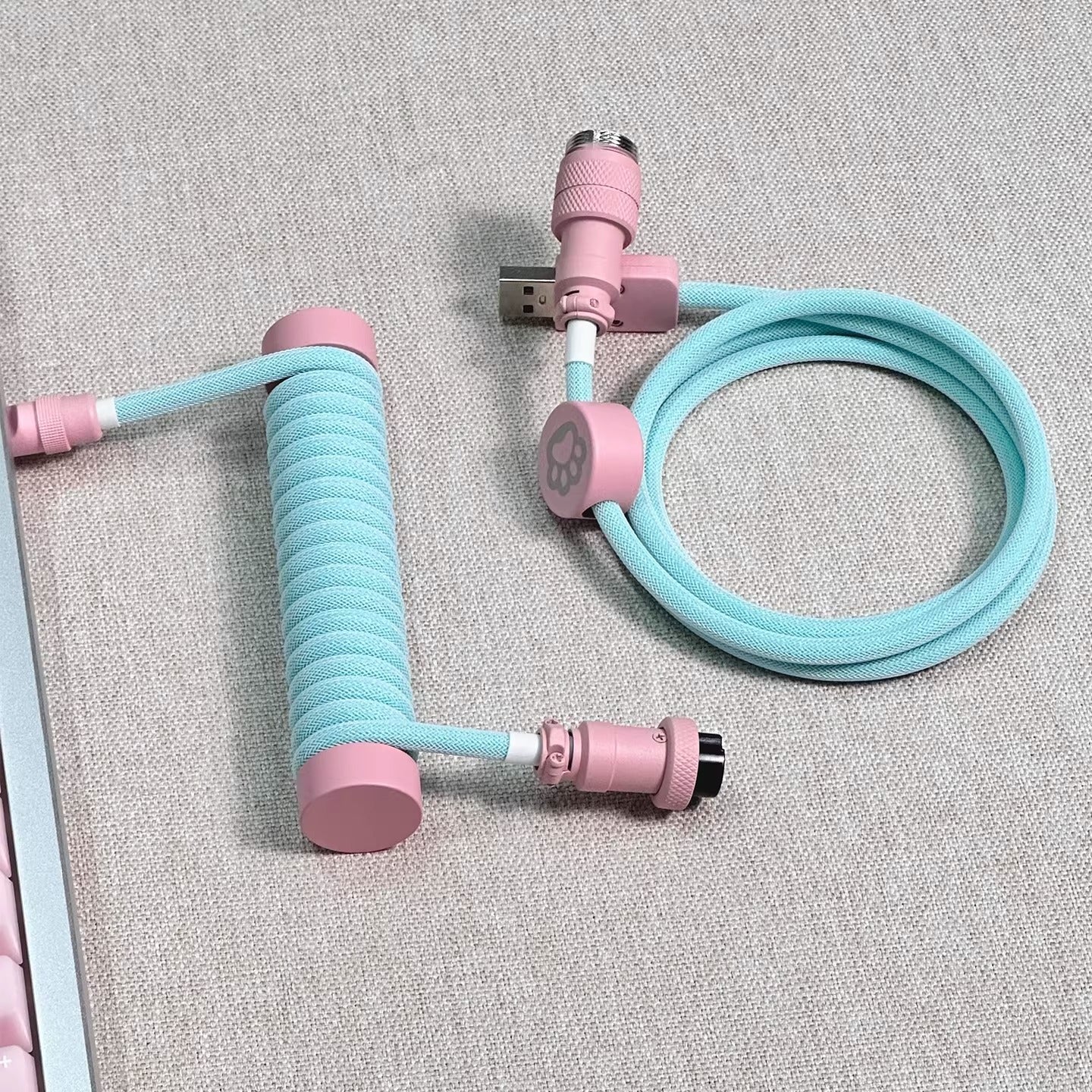 Baby short spiral custom keyboard aviation plug cable magnetic cable holder suitable for magnetic shaft 8K, mechanical keyboard manual customization data cable
