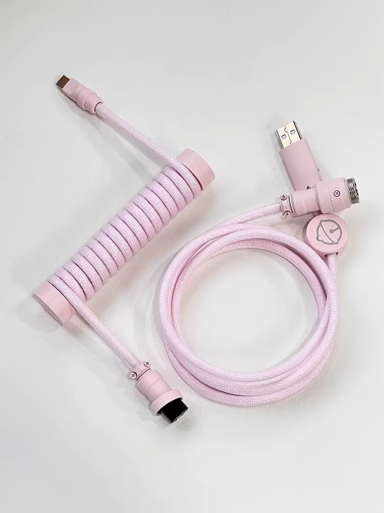 Baby short spiral custom keyboard aviation plug cable magnetic cable holder suitable for magnetic shaft 8K, mechanical keyboard manual customization data cable