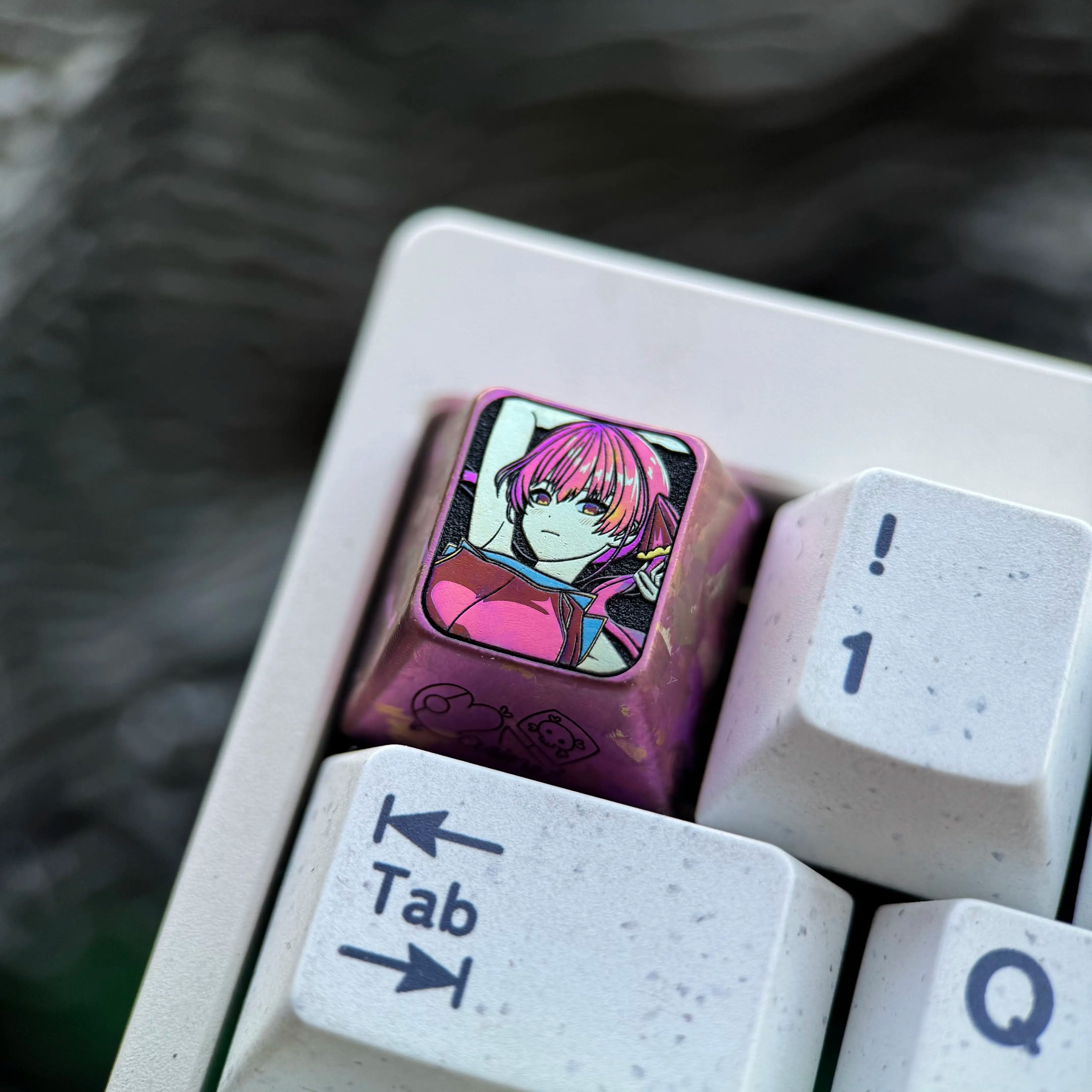Hololive, Houshou Marine, 1U titanium alloy personalized keycaps, anime, gaming, cultural and creative mechanical keyboard decorative keycaps