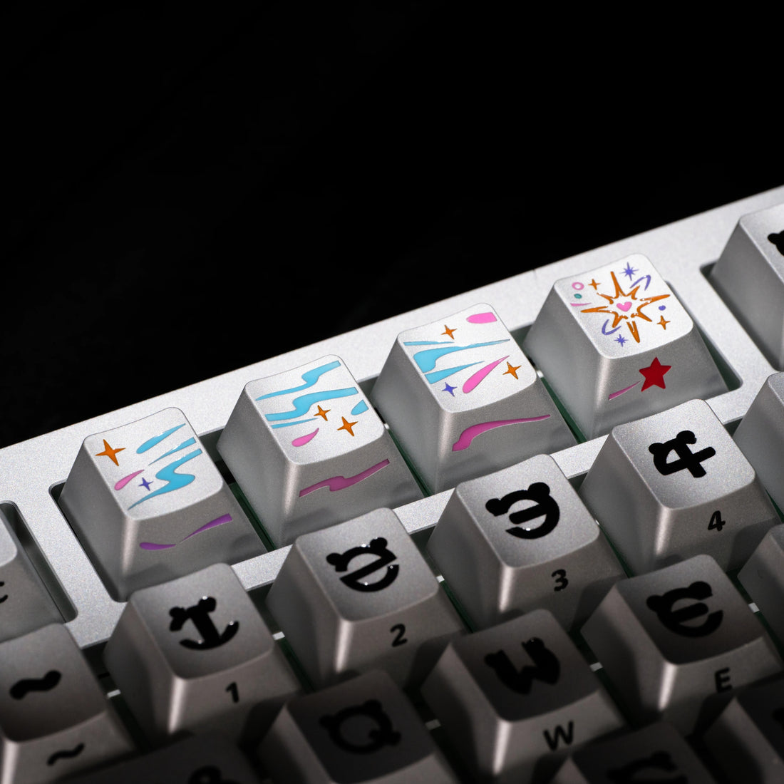 Sparkling Meteor Aluminum Alloy Anode CNC Personalized Keycaps, Creative Personalized Mechanical Keyboard Decorative Keycaps