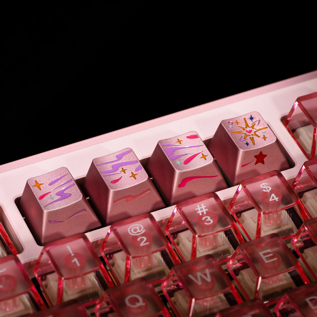 Sparkling Meteor Aluminum Alloy Anode CNC Personalized Keycaps, Creative Personalized Mechanical Keyboard Decorative Keycaps