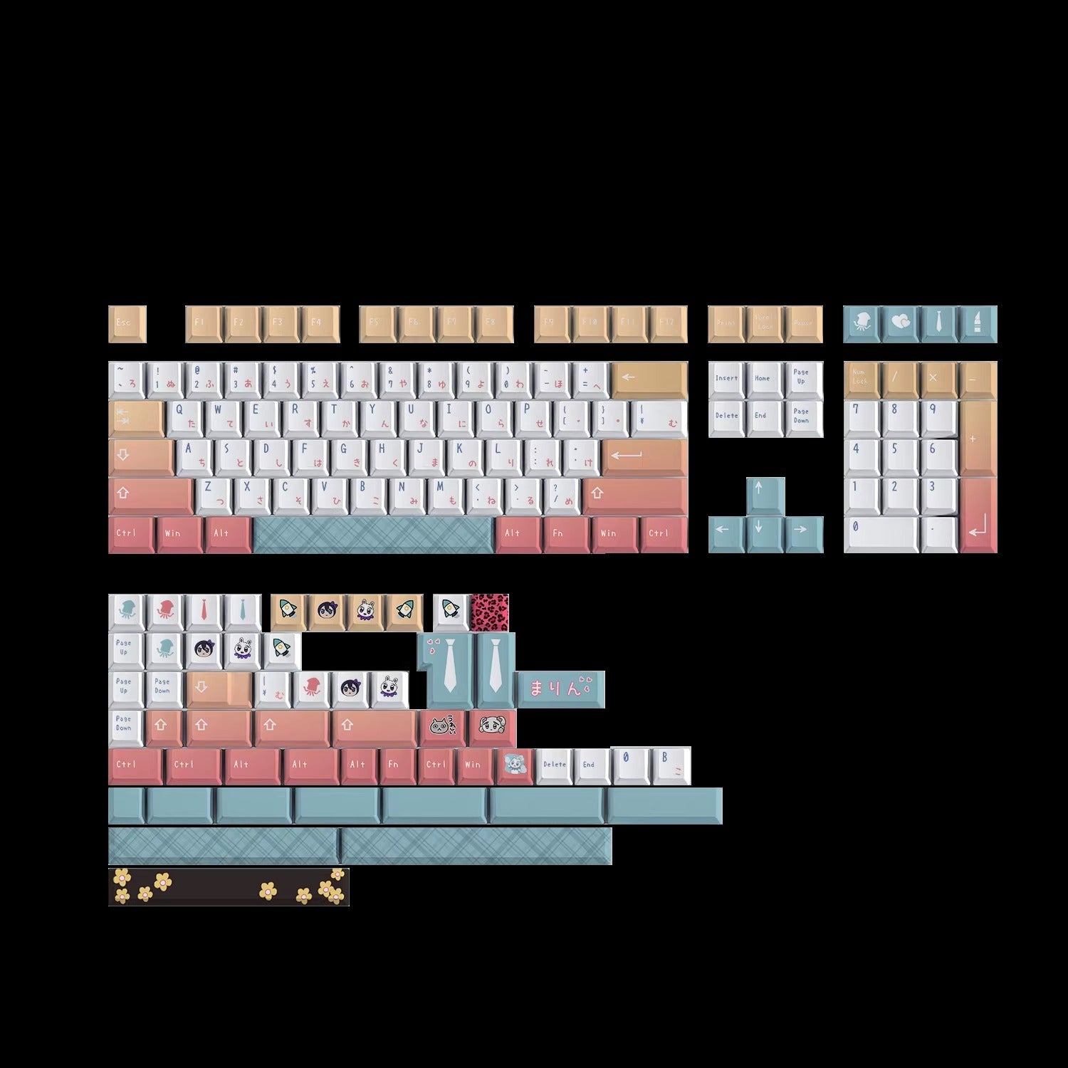 My Dress Up Darling, Kitagawa Marin, PBT material personalized keycap set, anime and game culture creative decorative keycaps.