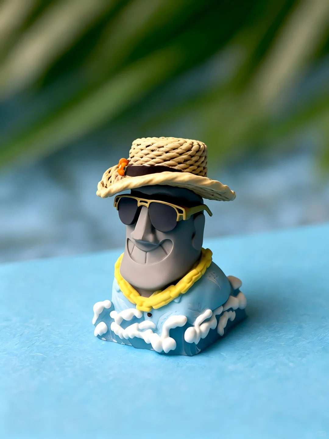 Easter Island,Moai, Multi colored resin molded personalized keycaps, cartoon image holiday style decorative keycaps, mechanical keyboard artistic keycaps