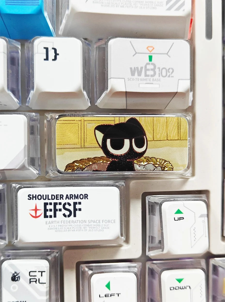 Arknights, Black cat shaped PC resin personalized keycaps, anime and game cultural creative keycaps, mechanical keyboard return decorative keycaps