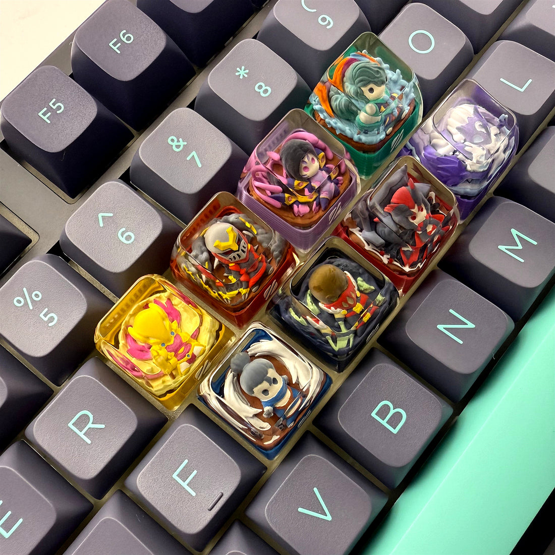 League of Legends, LOL, 1U crystal resin personalized keycaps, Q-version character design game culture peripheral products cute decorative keycaps