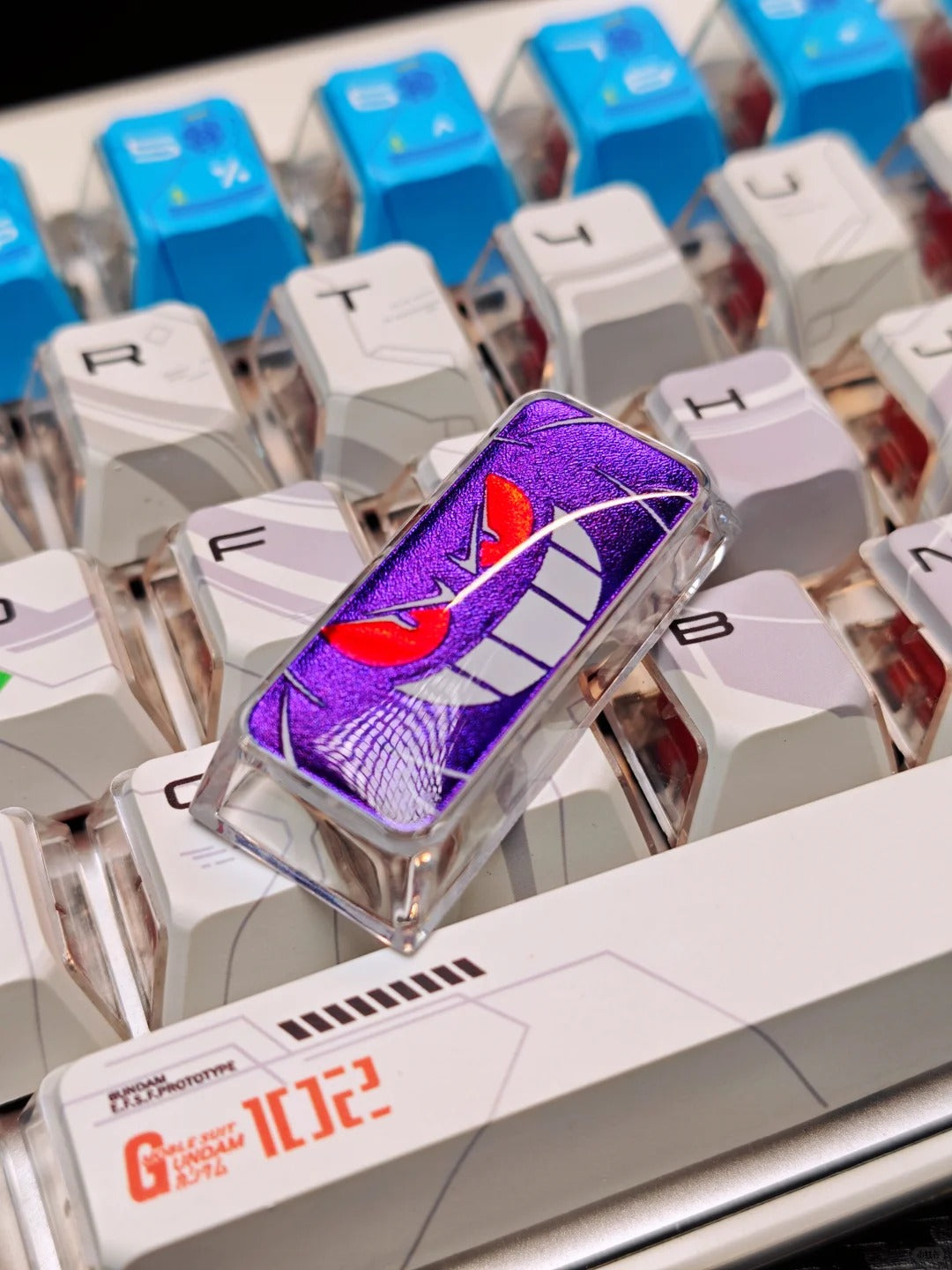 Gengar theme, 2.25 U Enter key, PC crystal resin material personalized keycap, anime creative peripheral product resin decorative keycap