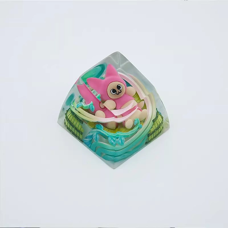 Monster Hunter,Ailouros, Crystal resin personalized keycaps, decorative keycaps for anime, games, pets, and creative products