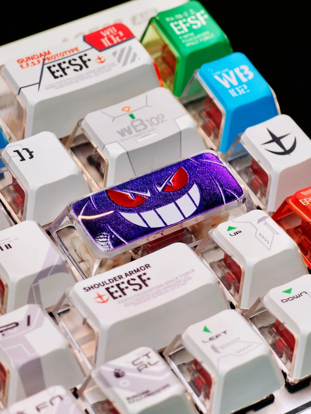 Gengar theme, 2.25 U Enter key, PC crystal resin material personalized keycap, anime creative peripheral product resin decorative keycap