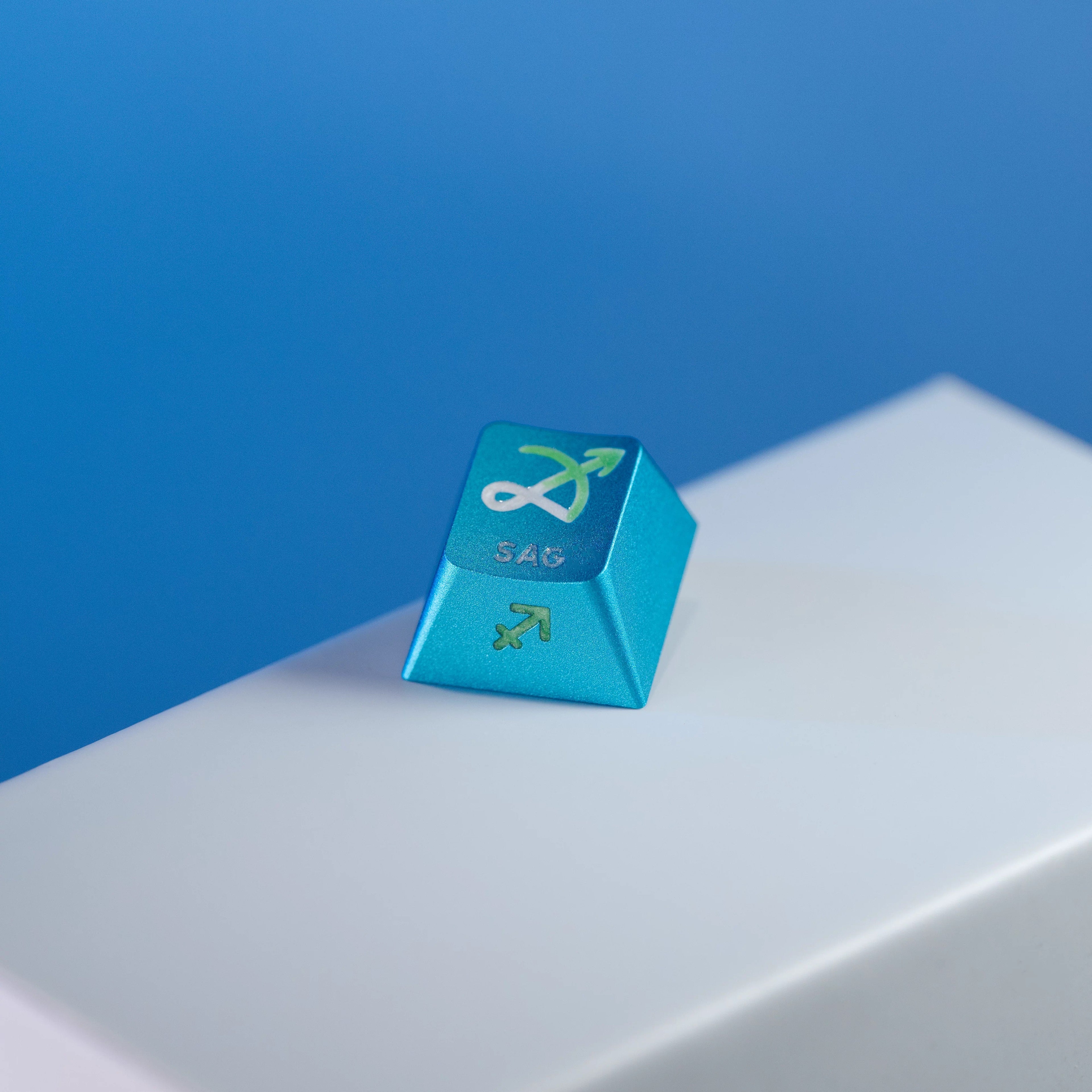 Twelve zodiac signs, aluminum alloy CNC metal anode personalized keycaps, mechanical keyboard decorative keycaps