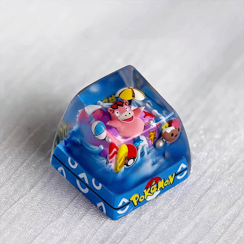 Pok é mon series, Slowpoke, 1U crystal resin personalized keycaps, cartoon pet decoration keycaps for anime and games