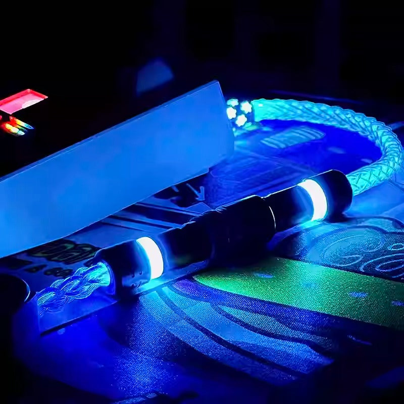 Bluebird themed single crystal copper aviation plug keyboard cable RGB Bluebird series magnetic nameplate