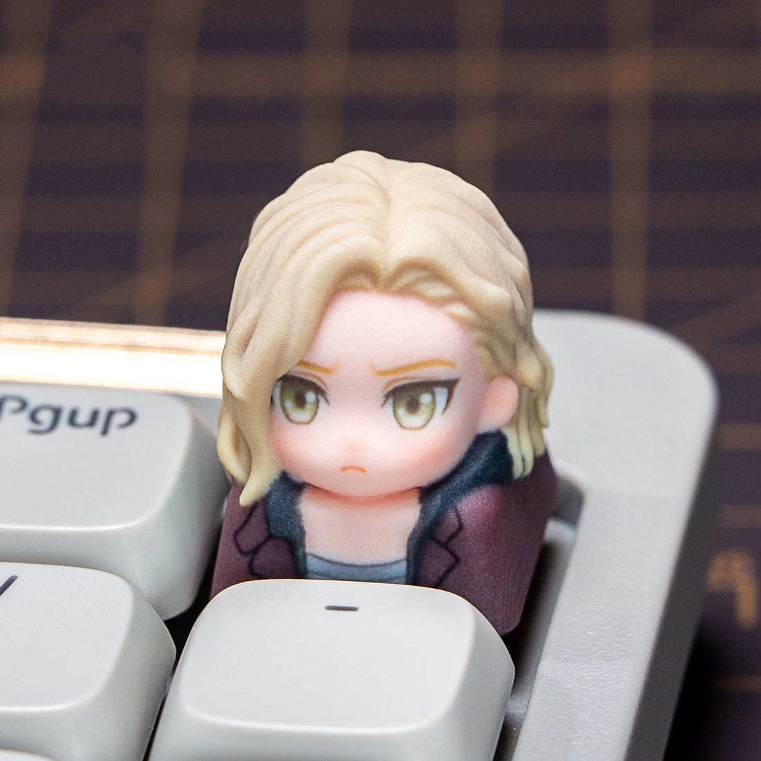Resident Evil series, doujin character half body design multi-color resin personalized keycaps, anime game culture peripheral products keyboard decoration keycaps