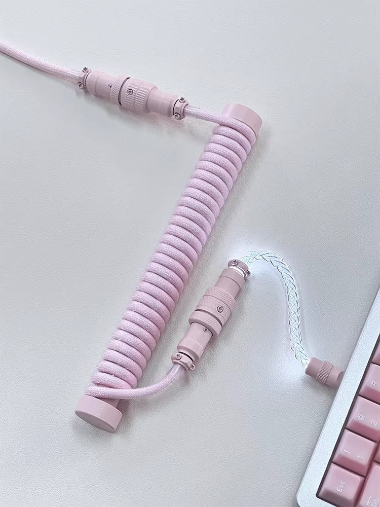 Customized illuminated keyboard cable, three segment aviation plug, data cable, USB-TYPEC keyboard cable