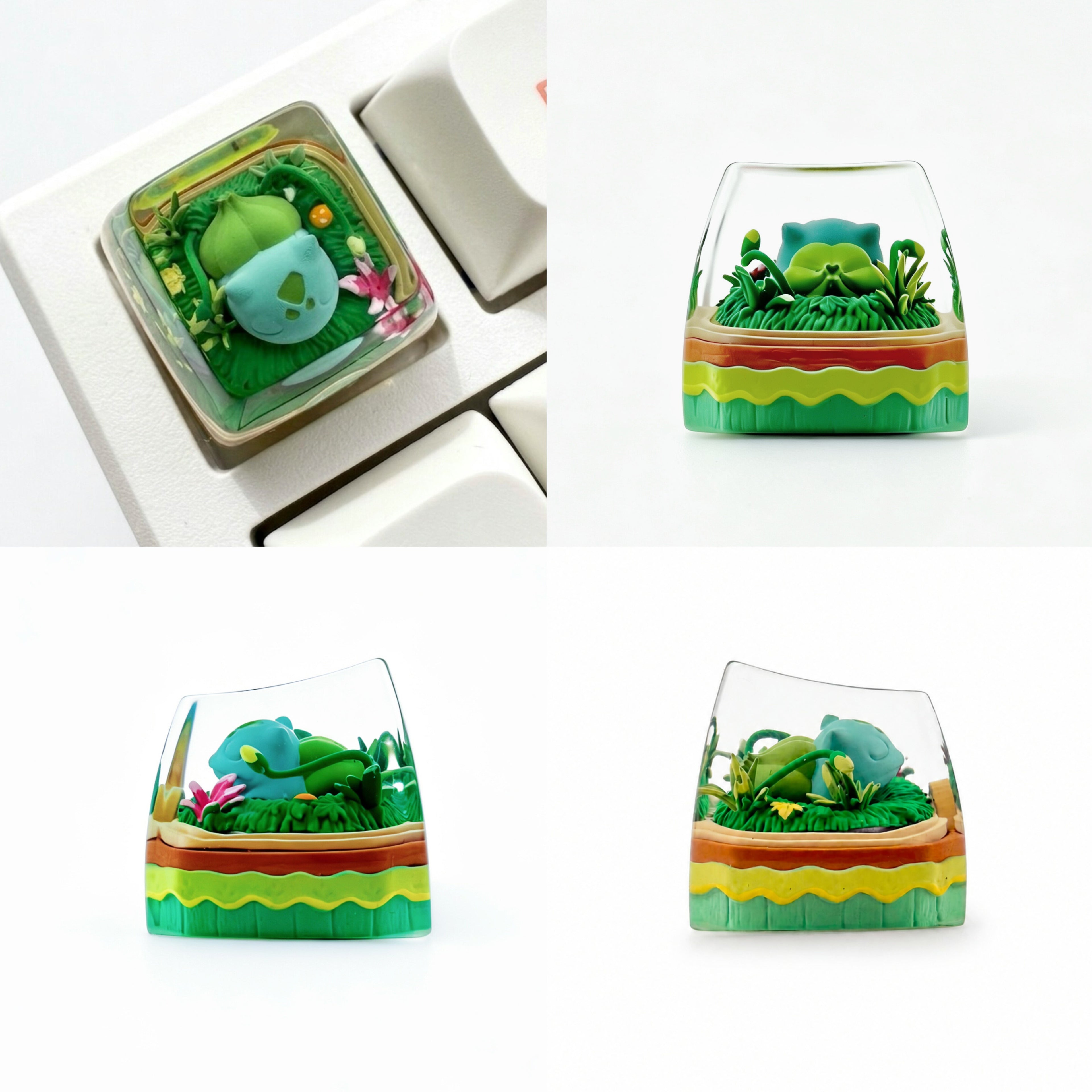 The first generation of childhood Pok é mon, crystal resin personalized keycaps, anime and game culture creative mechanical keyboard decorative keycaps
