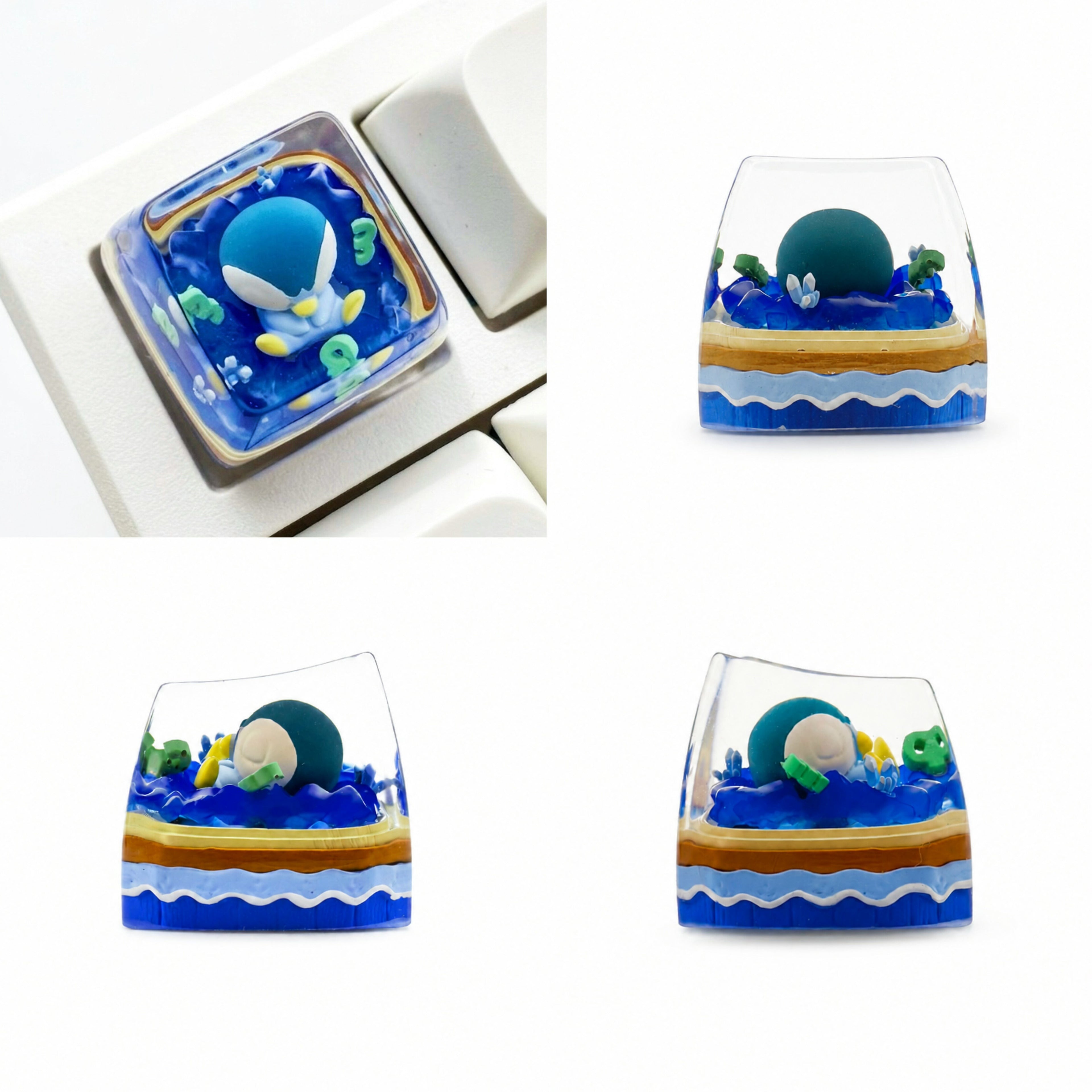 The first generation of childhood Pok é mon, crystal resin personalized keycaps, anime and game culture creative mechanical keyboard decorative keycaps