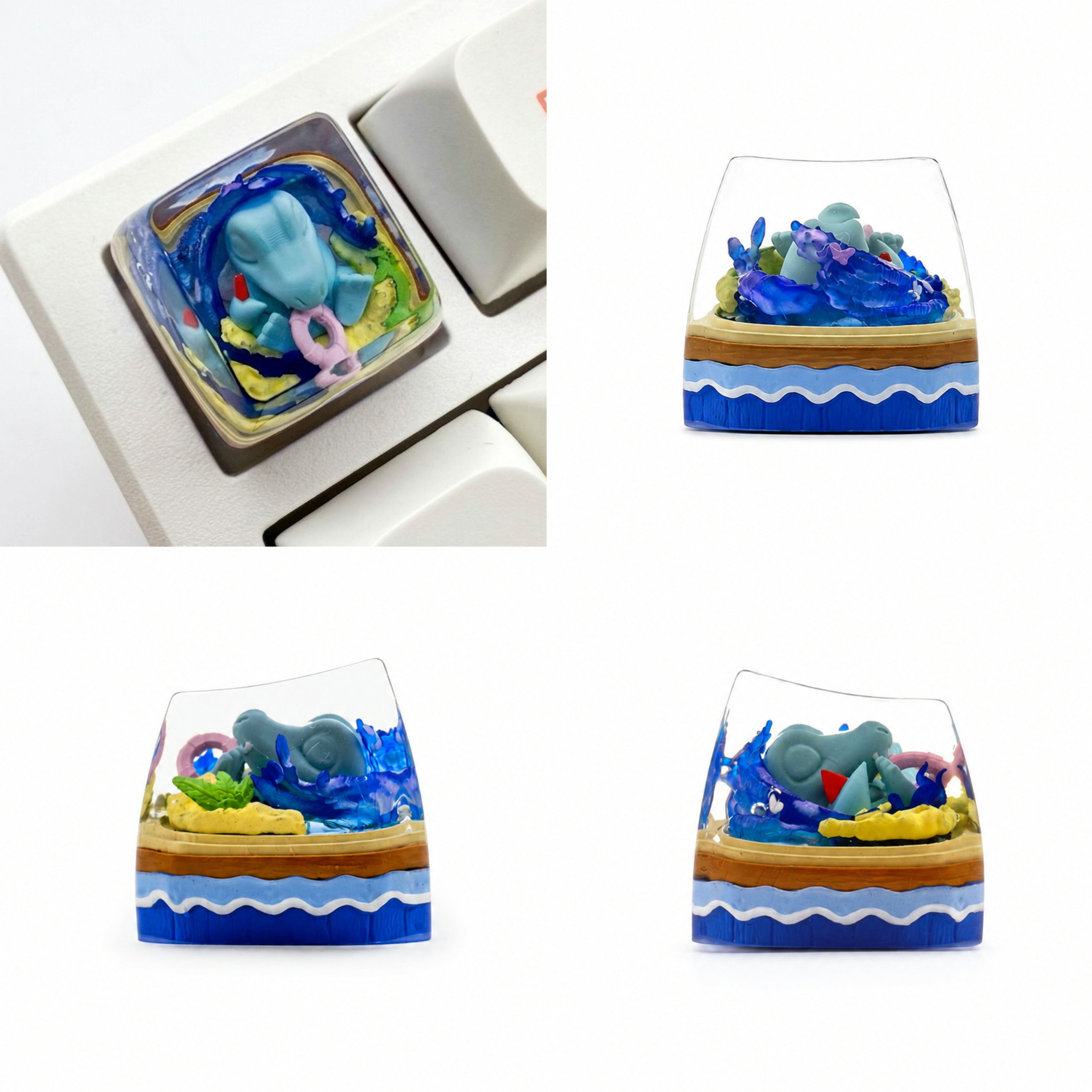 The first generation of childhood Pok é mon, crystal resin personalized keycaps, anime and game culture creative mechanical keyboard decorative keycaps