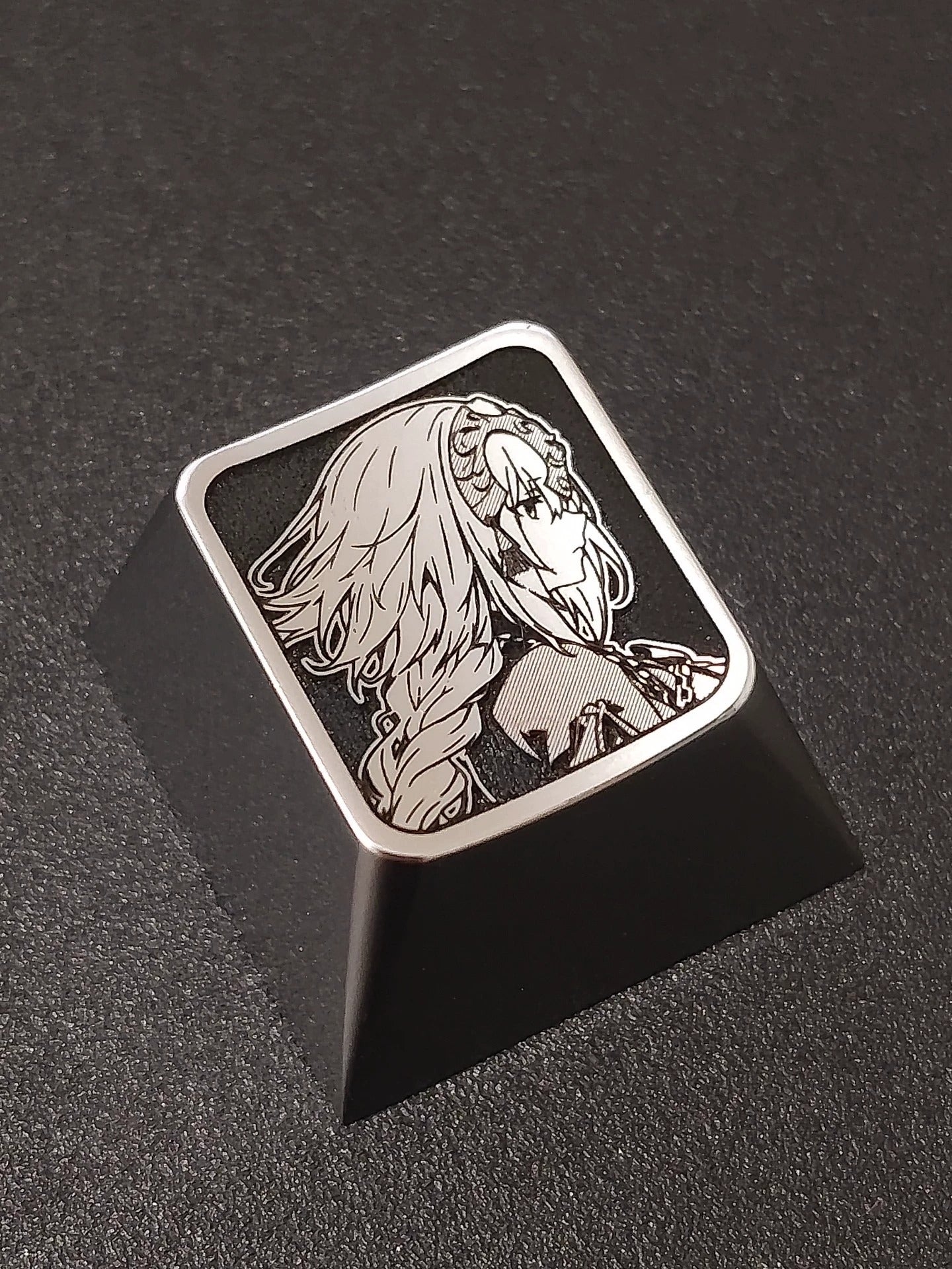 Fate/Samurai Remnant, Joan of Arc, 1U zinc alloy metal personalized keycaps, anime and game cultural creative keycaps, mechanical keyboard decorative keycaps