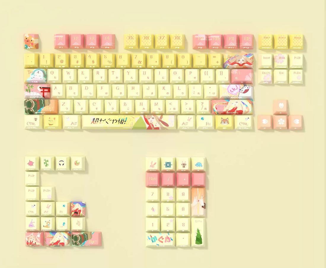 Shining Heart theme, Kaguya, PBT material original factory highly personalized keycap set, anime game keycap set, suitable for 61/64/68/75/84/87/104 key mechanical keyboards