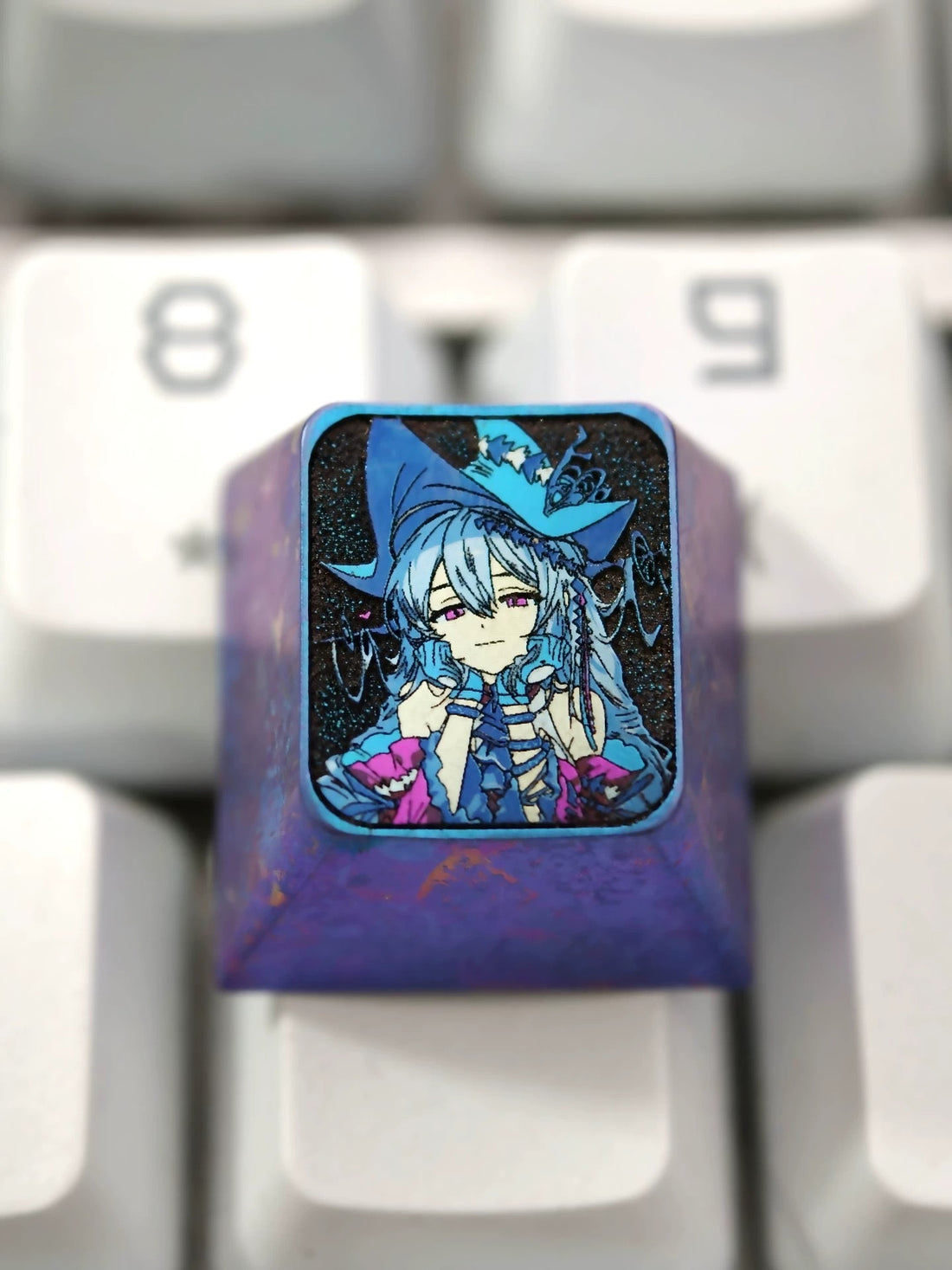 Arknights, Skadi the Corrupting Heart,1 U titanium alloy metal personalized keycaps, anim creative keycaps, mechanical keyboard artistic decorative keycaps