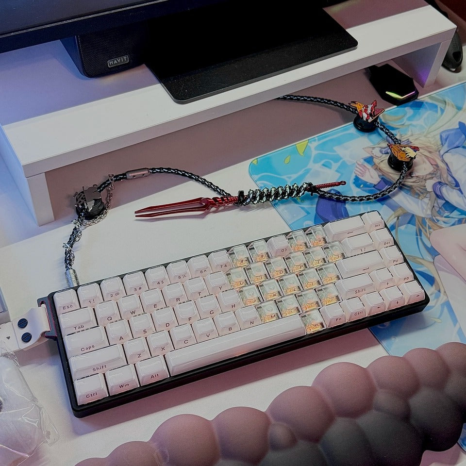 EVA theme, Spear of Cassius/Spear of Longinus winding device, keyboard cable 8K keyboard custom data cable, single crystal copper aviation plug data cable