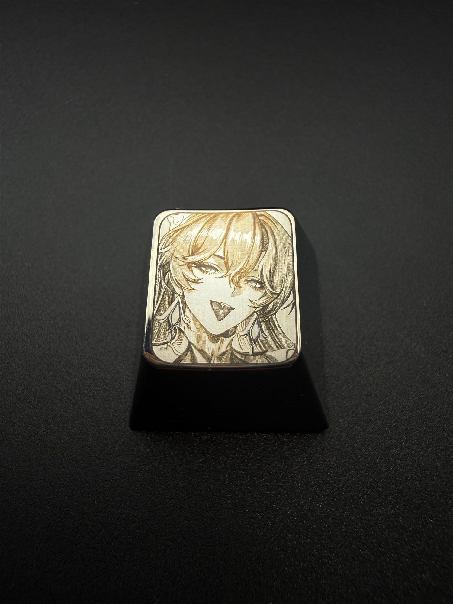 Wuthering Waves,Jinhsi/Cantarella 1U titanium alloy metal personalized keycaps, anime and game character peripheral products, decorative keycaps.