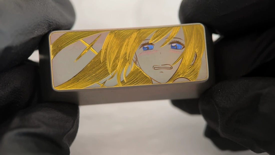 Hand carved titanium alloy series Hand carved titanium alloy anode coloring, anime and game culture creative metal hand carved keycaps collection