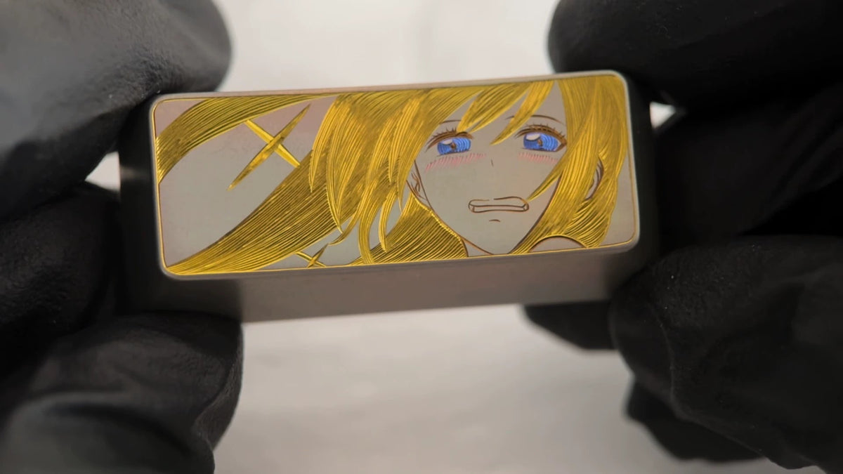 Hand carved titanium alloy series Hand carved titanium alloy anode coloring, anime and game culture creative metal hand carved keycaps collection