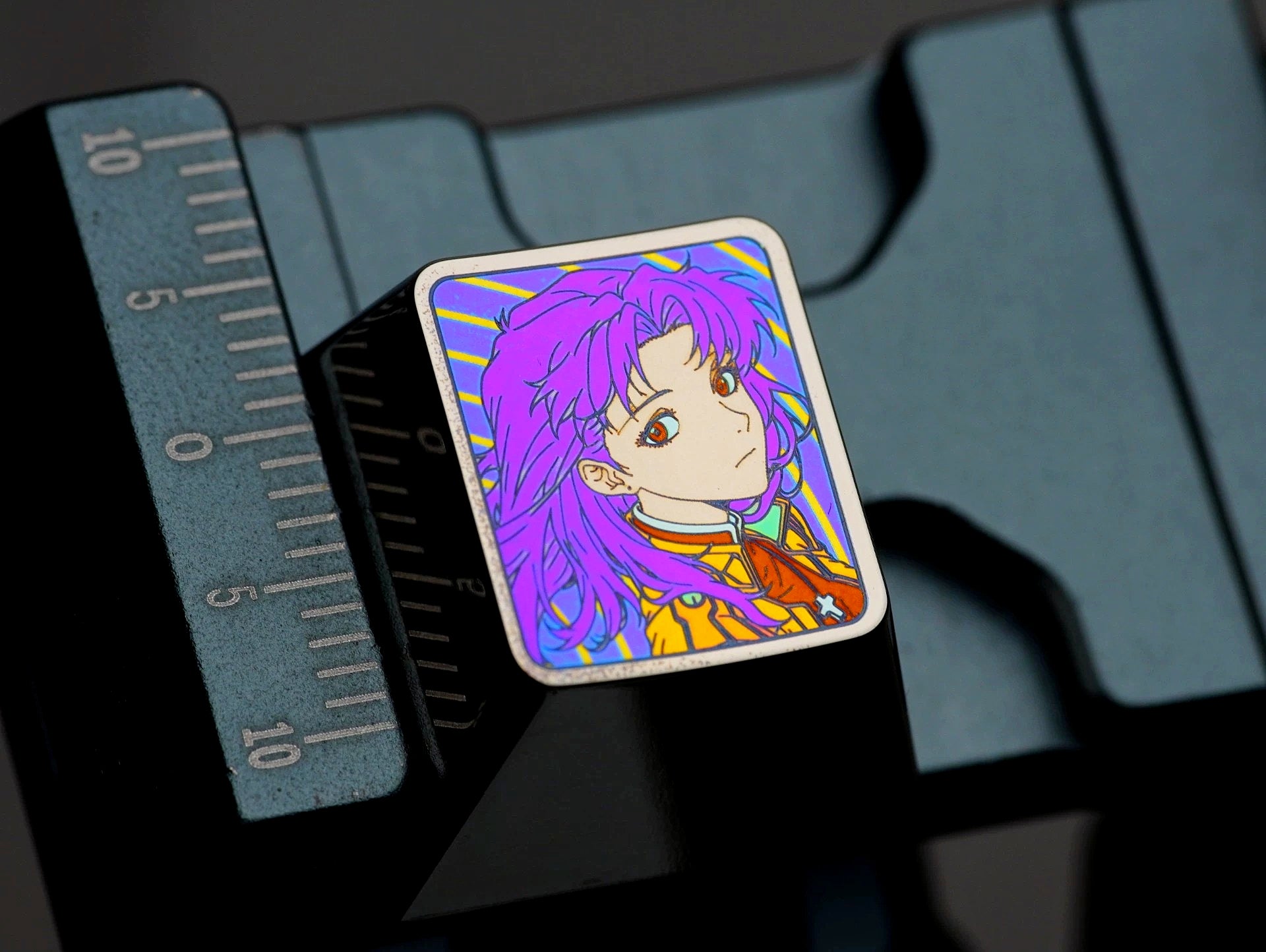 EVA series, 5 female character themed design options available, 1 U titanium alloy personalized keycaps, anime and game culture creative mechanical keyboard decorative keycaps.