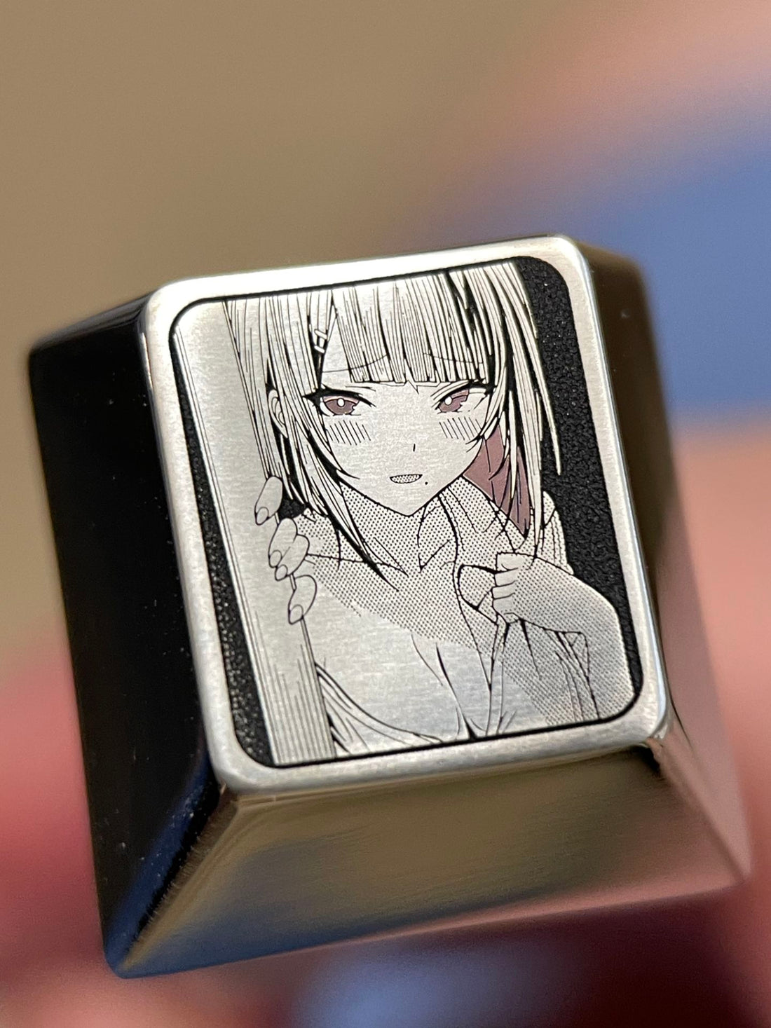 Original character, finely carved, plain carved, titanium alloy decorative keycaps, mechanical keyboard personalized keycaps