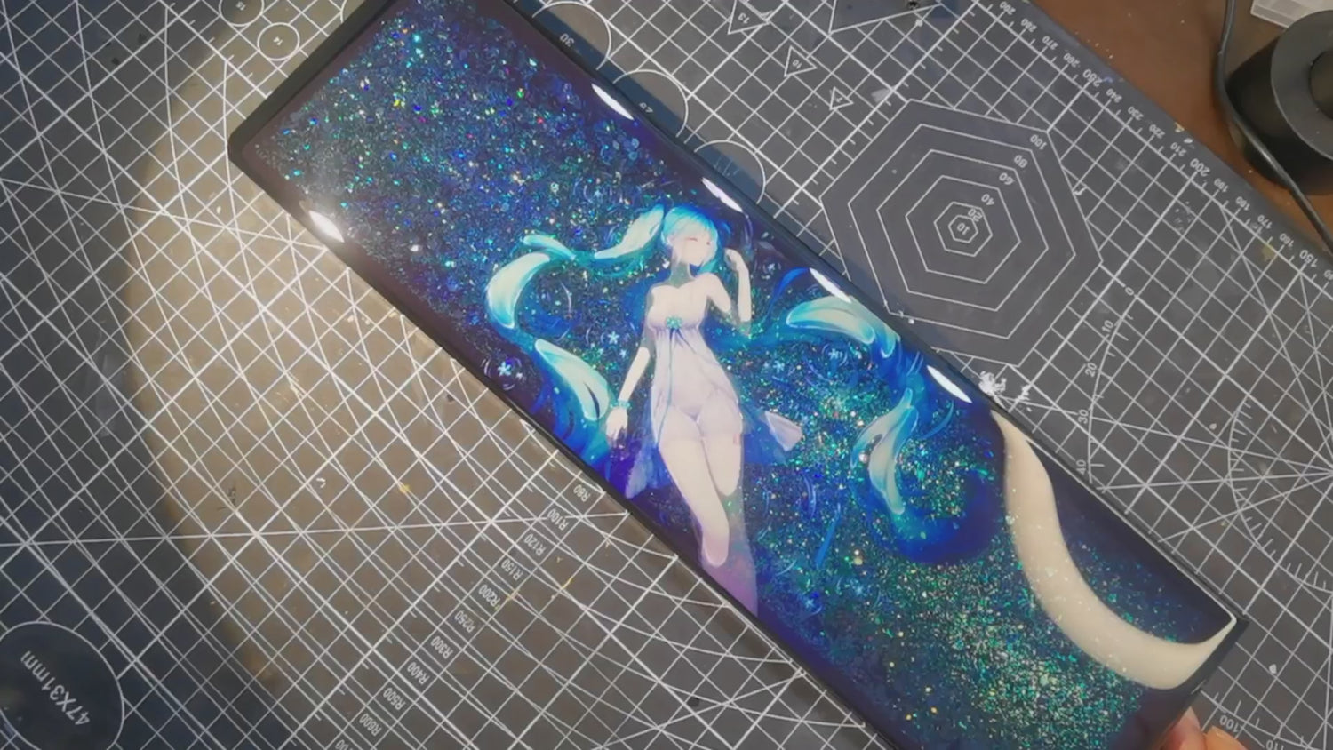 Hatsune Miku quicksand model, keyboard resin hand rest, palm rest, keyboard peripheral accessories