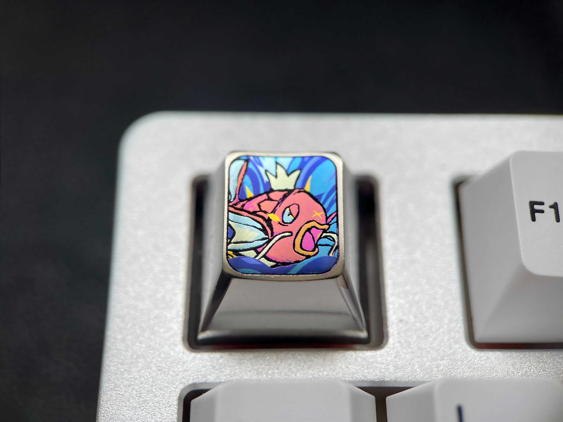 Pok é mon, Magikarp, colorful titanium alloy keycaps, personalized keycaps, mechanical keyboard decorative keycaps.